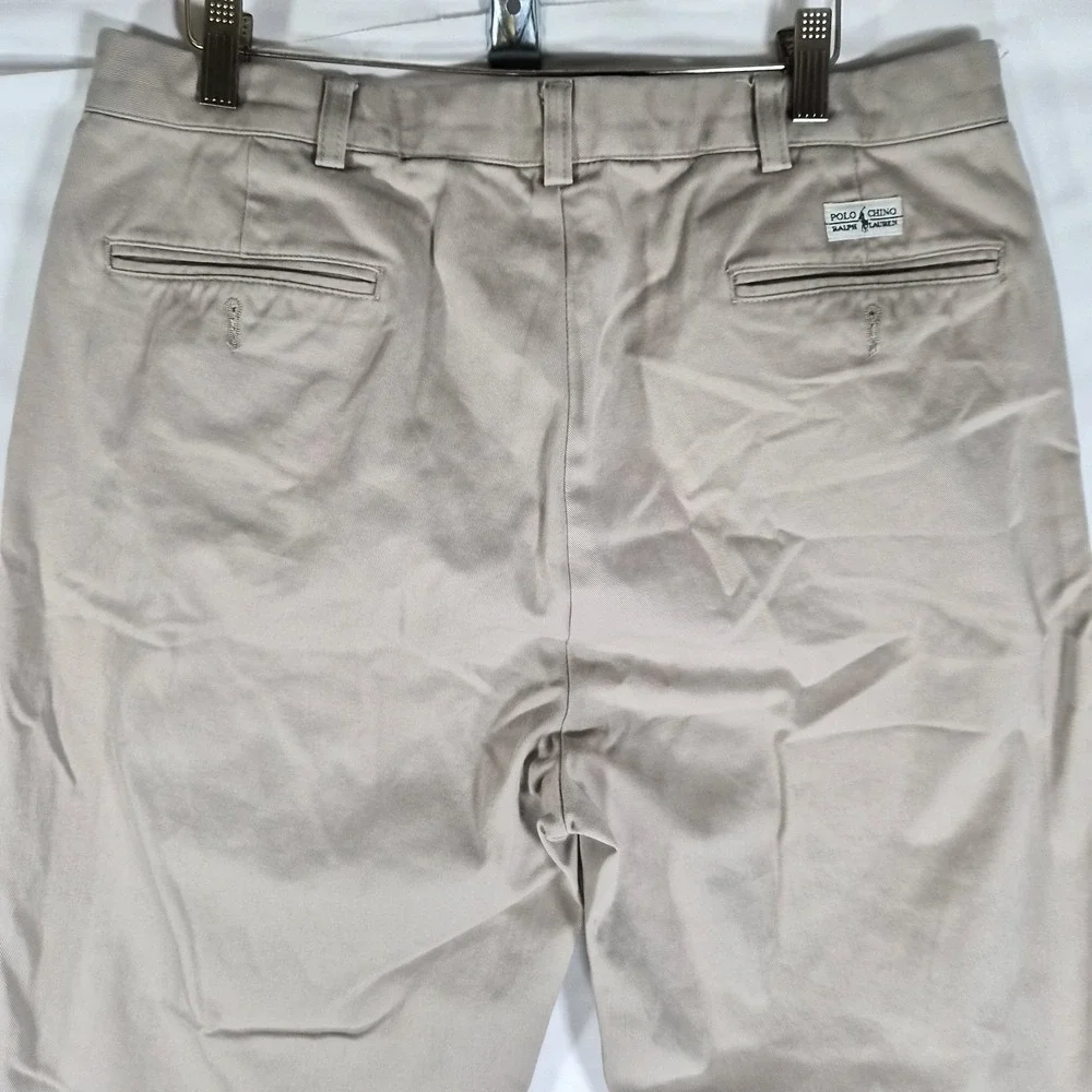 Vintage Polo Ralph Lauren Andrew Pant Khaki Pleated Chino Pants Mens 36x30
